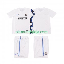 Camisola Inter de Milão Retro Criança Equipamento Segundo 2011 2010 Manga Curta